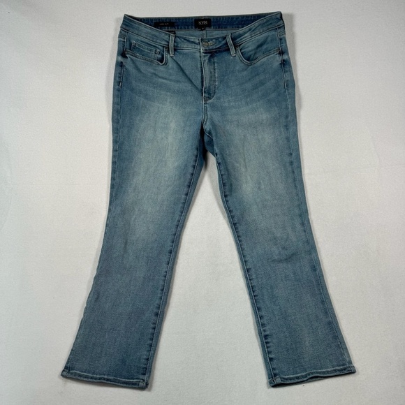 NYDJ Jeans Womens 12 Blue Sheri Slim Bootcut Mid Rise Light Wash - Picture 1 of 11